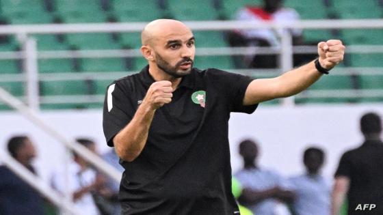 Morocco's head coach Walid Regragui gestures during the Africa Cup of Nations (CAN) 2024 group F football match between Morocco and Tanzania at Stade Laurent Pokou in San Pedro on January 17, 2024. (Photo by SIA KAMBOU / AFP)