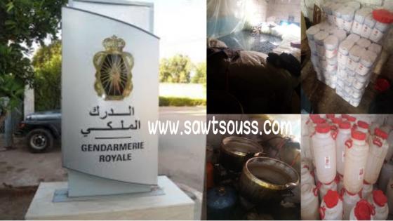 اولاد تايمة : حجز اكثر من 23 طن من ماء الحياة معدة للبيع.