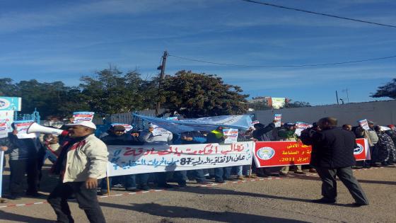 الهجوم على الحريات النقابية تُخرج مناضلي الاتحاد المغربي للشغل بسوس للإحتجاج.