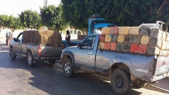 اشتوكة : توقيف وحجز سيارات تحمل مواد غذائية مهربة بسد قضائي للدرك الملكي