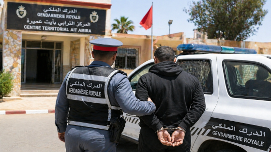 توقيف مبحوث عنه وطنياً بأيت عميرة بعد تدخل محكم للدرك الملكي.