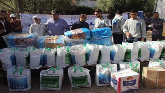أكادير : طلبة جامعة ابن زهر في قافلة انسانية ” بصمة الخير” بامسكرود