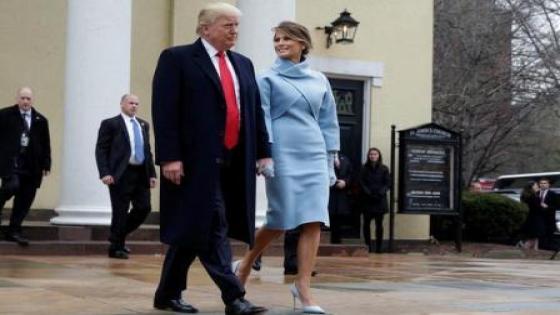 President-elect Donald Trump and his wife Melania depart from services at St. John's Church during his inauguration in Washington, U.S., January 20, 2017. REUTERS/Joshua Roberts