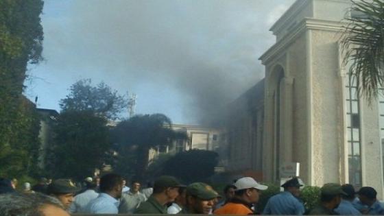المقر العام لشركة “الضحى” يحترق بالنار